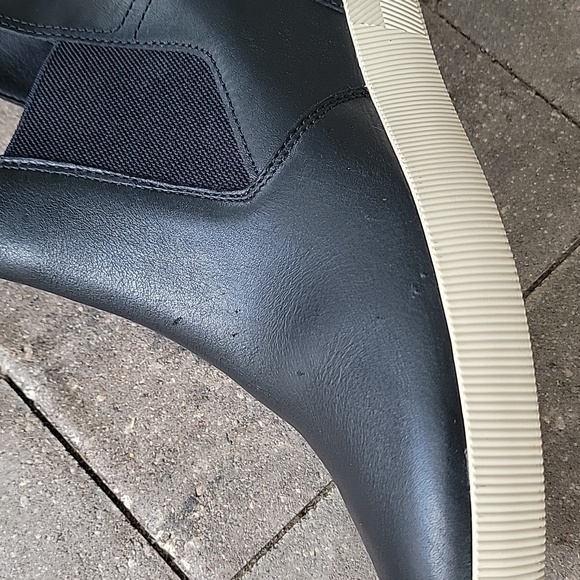 Sorel Out N About Slip-On Wedges Leather Sz 9 Black & Bleach Ceramic - Picture 13 of 13